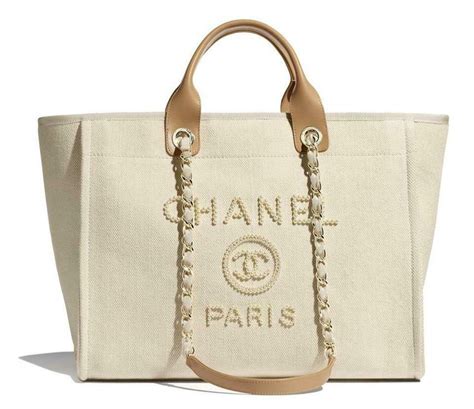 chanel canvas pearl tote|chanel canvas tote 2021.